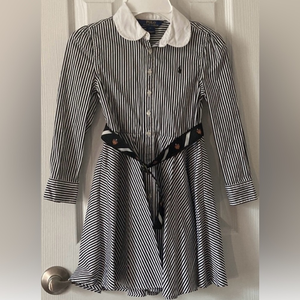 Polo Ralph Lauren, black and white, with belt Gently used. Good quality.